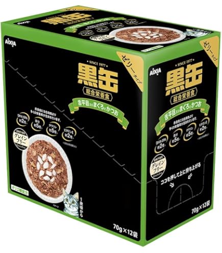 黒缶　70g 12袋×10箱 Amazon.co.jp: アイシア 黒缶パウチ まぐろとかつお 70g×12袋
